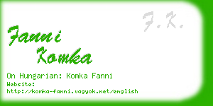 fanni komka business card